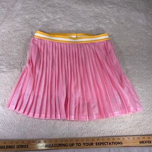 J.Crew Pleated Mesh Tennis Skort Pink Yellow Striped BN701 Womens Large
